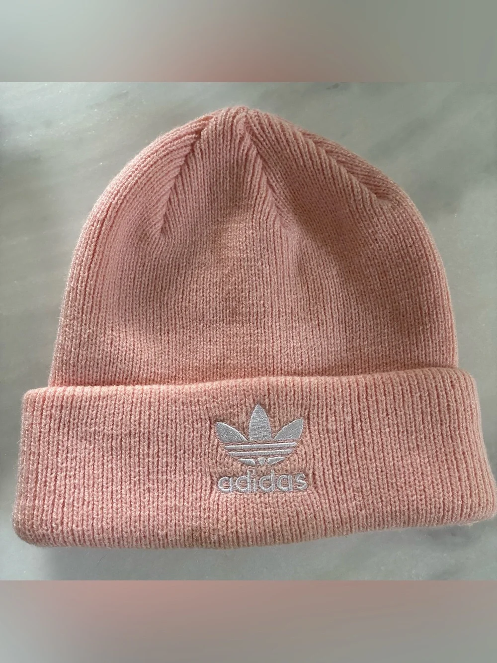 adidas Light Pink Trefoil Cuffed Beanie